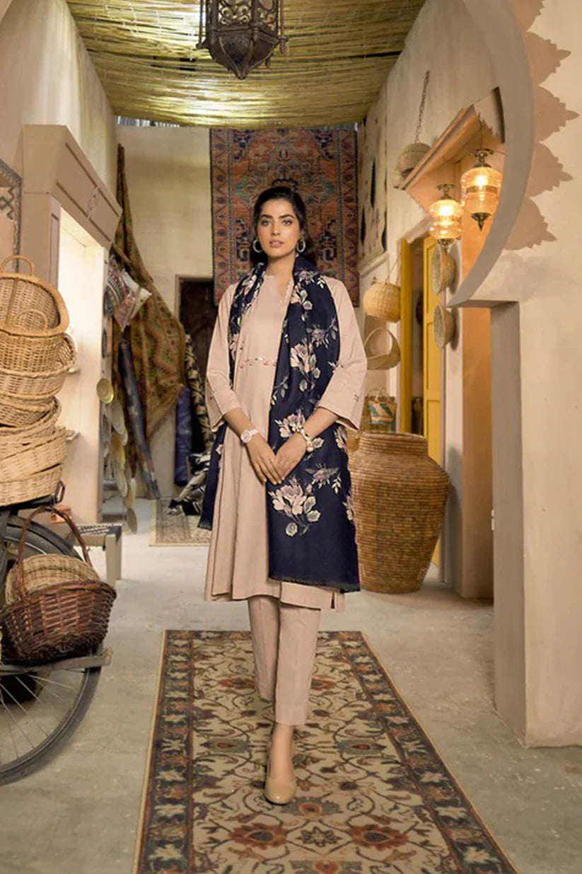 MP808-WINTER 3 Piece Dhanak Suit with digital printed wool shawll