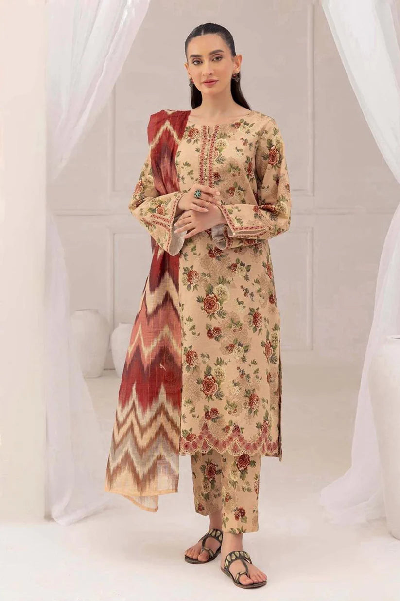 MP828- Winter 3PC Karandi Printed Suit
