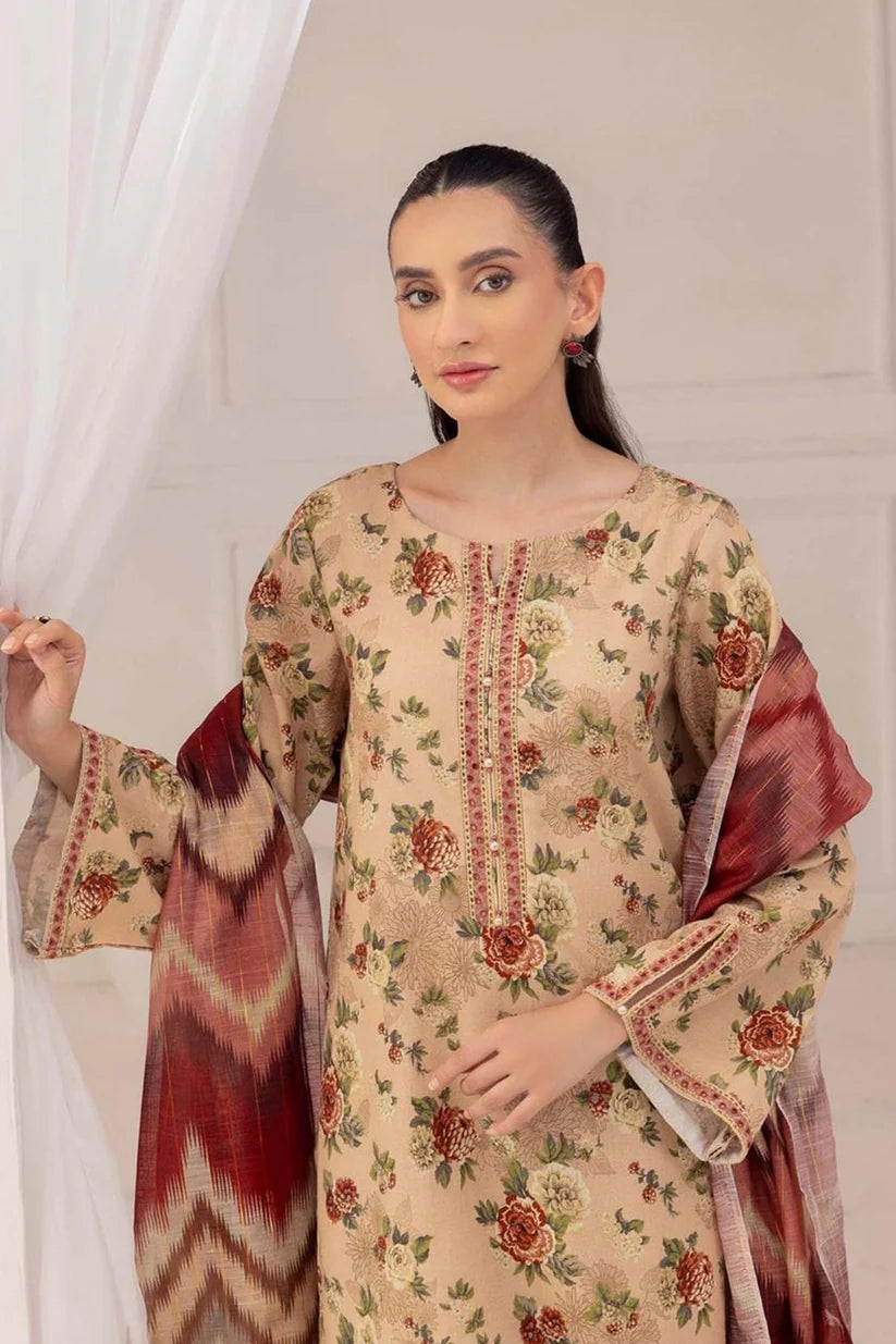 MP828- Winter 3PC Karandi Printed Suit