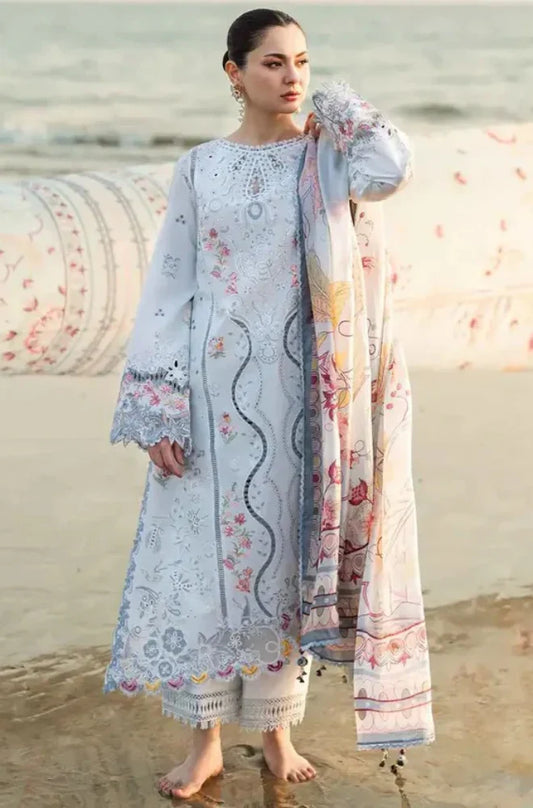 MP1080 - Qalamkar- 3PC ChickenKari Lawn Embroidered Suit