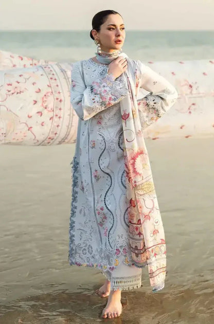MP1080 - Qalamkar- 3PC ChickenKari Lawn Embroidered Suit