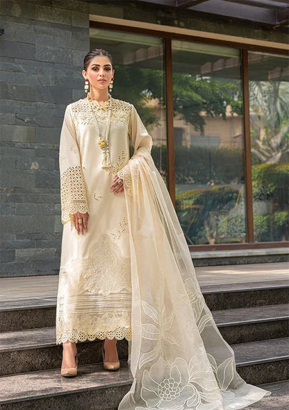 Mp1091 - Qalamkar- 3PC ChickenKari Lawn Embroidered Suit