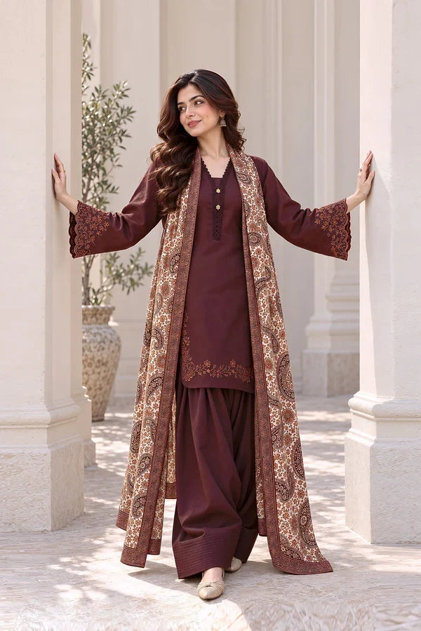 MP1355 - Sapphire - Winter 3PC Dhanak Embroidered Suit