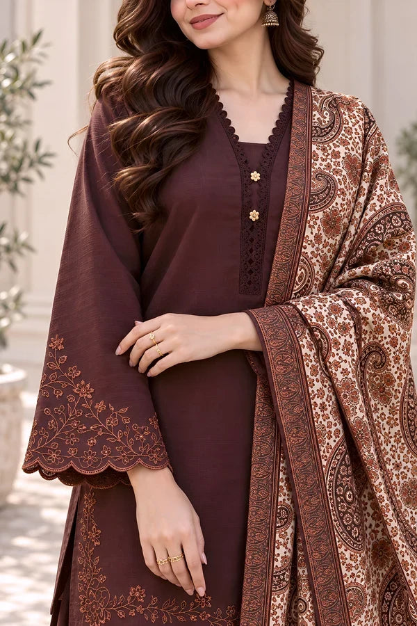 MP1355 - Sapphire - Winter 3PC Dhanak Embroidered Suit
