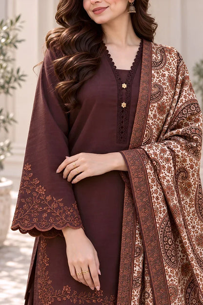 MP1355 - Sapphire - Winter 3PC Dhanak Embroidered Suit