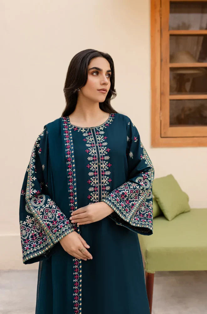 MP33113 - Sapphire - Winter 3PC Dhanak Embroidered Suit