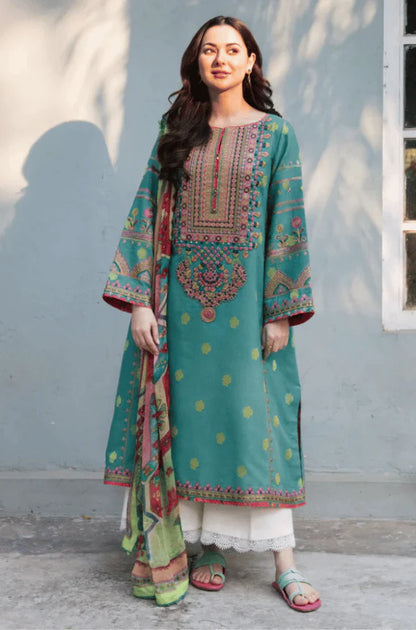 Mp3315 -Sapphire - Winter 3PC Dhanak Embroidered Suit