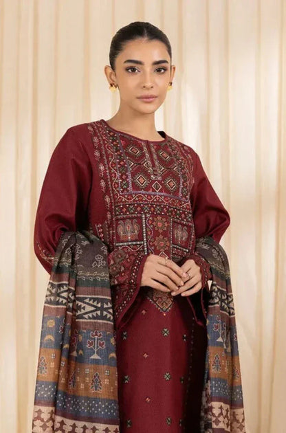 mp3363 Sapphire - Winter 3PC Dhanak Embroidered Suit