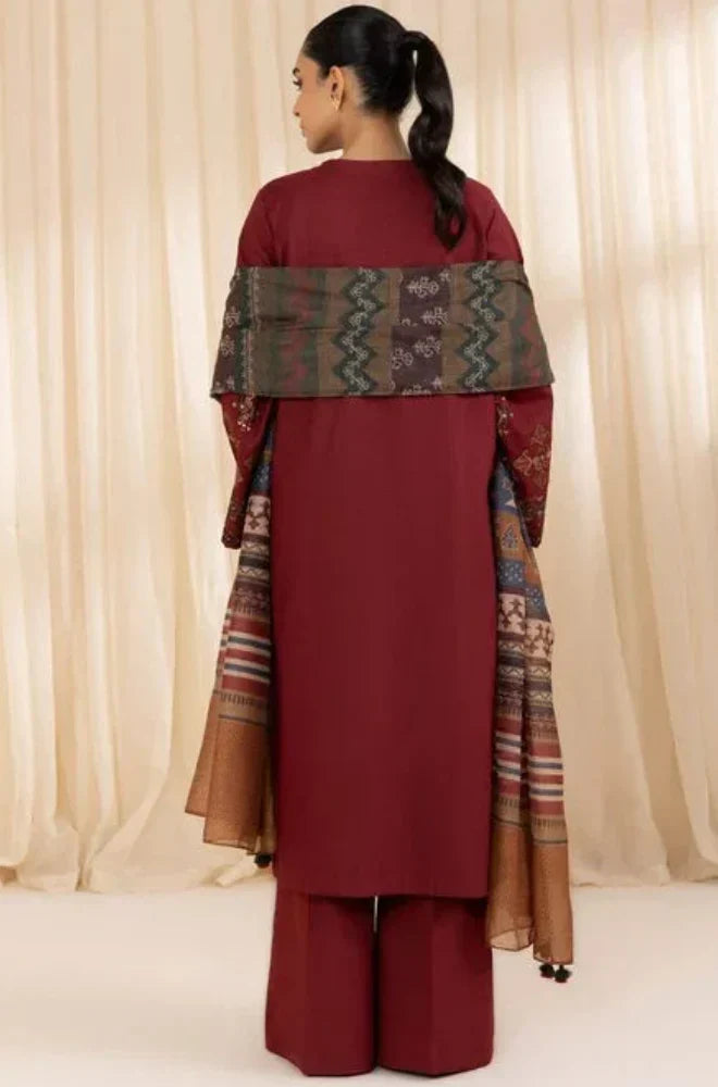 mp3363 Sapphire - Winter 3PC Dhanak Embroidered Suit