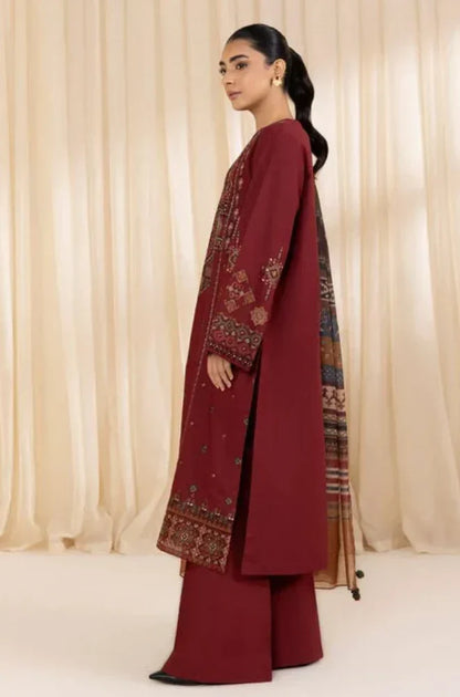 mp3363 Sapphire - Winter 3PC Dhanak Embroidered Suit