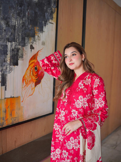 MP33416-Sapphire - Winter 3PC Karandi Digital Print Dress