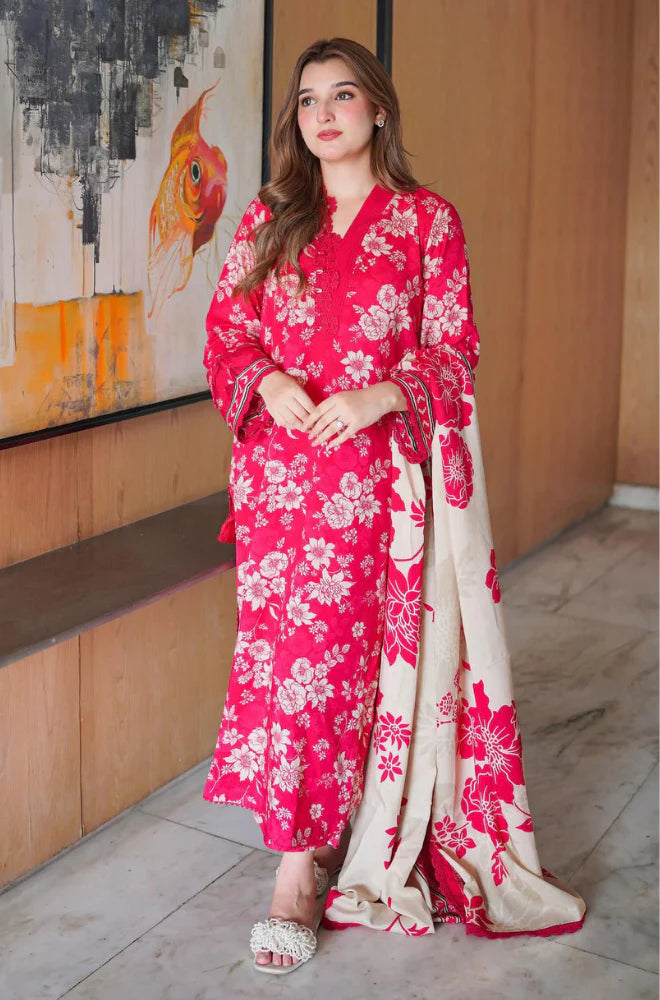 MP33416-Sapphire - Winter 3PC Karandi Digital Print Dress