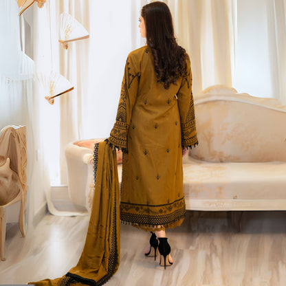 Mp3312 - Libass - Winter 3PC Dhanak Embroidered Suit