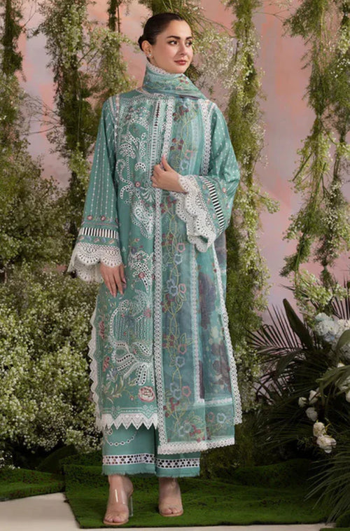 MP1113 - Sobia Nazir - Summer 3PC Lawn ChickenKari Embroidered Suit