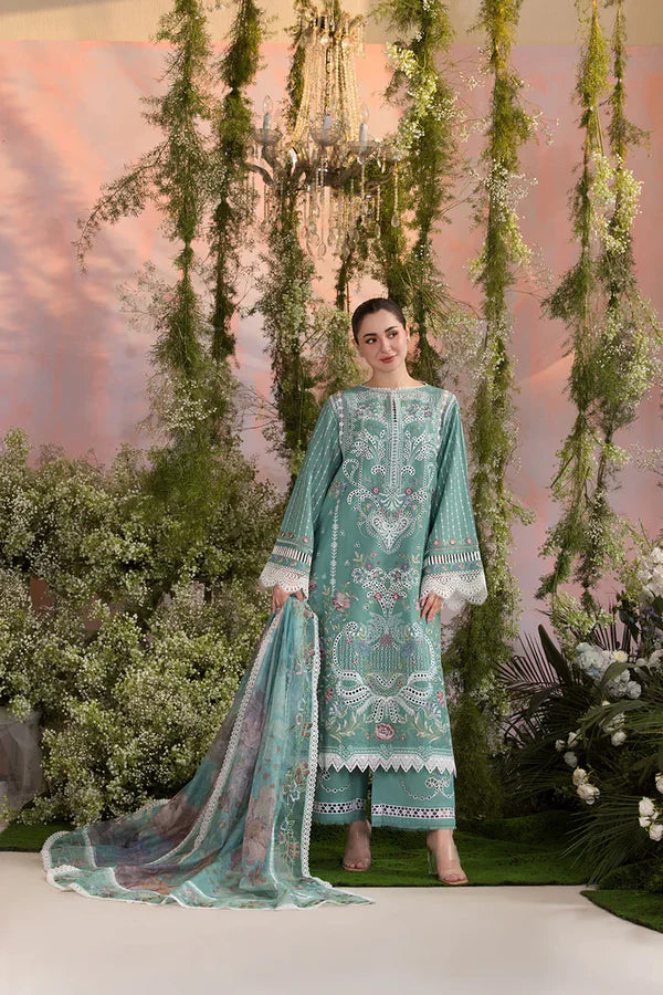 MP1113 - Sobia Nazir - Summer 3PC Lawn ChickenKari Embroidered Suit