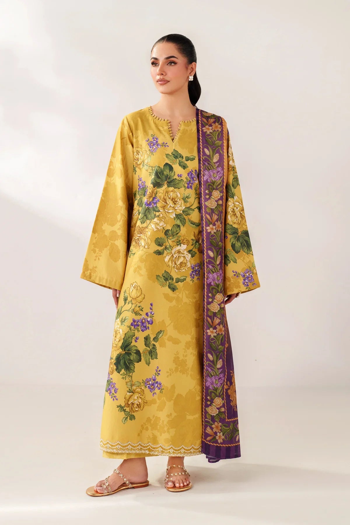 MP1190 - Summer 3PC Lawn Digital Print Dress