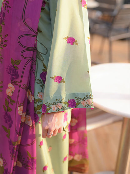 MP1197 - Summer 3PC Lawn Digital Print Dress