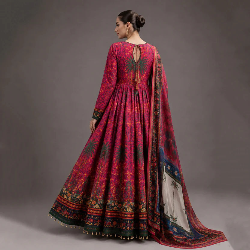 MP1225 - kiswazirwa - Summer Lawn Digital Printed Frock 3Pc