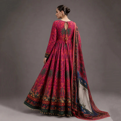 MP1225 - kiswazirwa - Summer Lawn Digital Printed Frock 3Pc