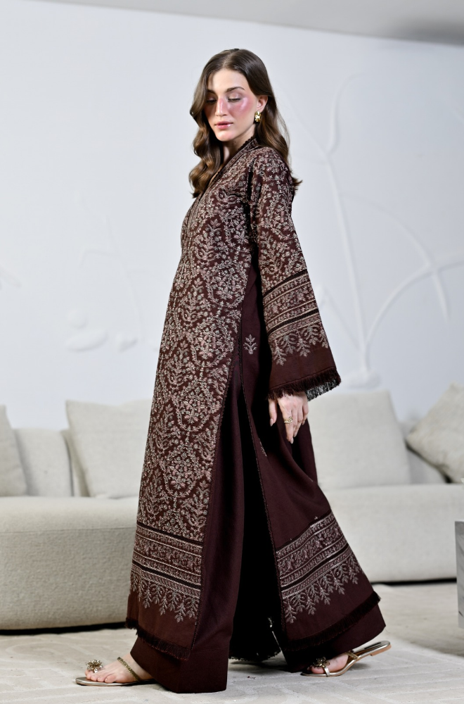 MP1345 - ZAIB - Winter 3PC Dhanak Embroidered Suit