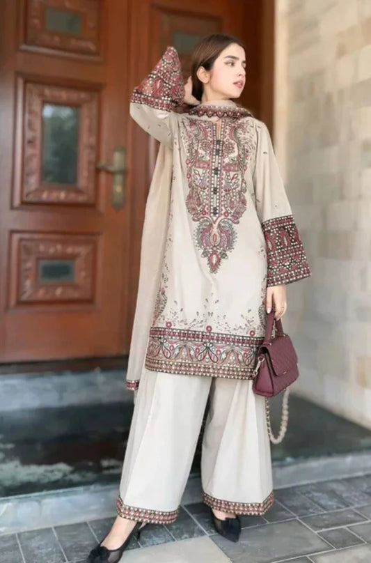 MP1274-Maria .B. - Summer 3PC Lawn Chickenkari Embroidered Suit