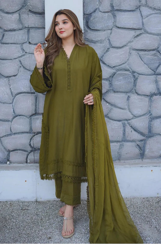 MP33130 - Sapphire - Winter 3PC Dhanak Embroidered Suit