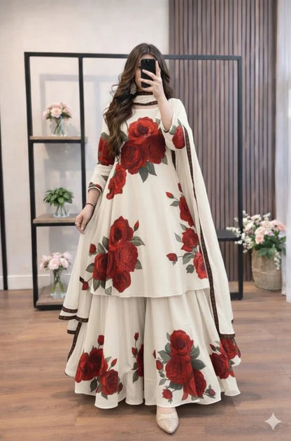 MP1212 - Maliha - 3 piece Lawn silk frock style Printed suit
