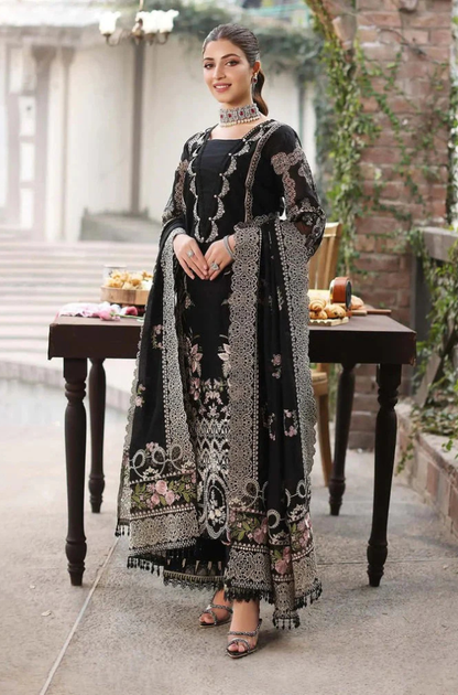 MP2028 - KAHF - 3PC LAWN EMBROIDERED SHIRT WITH ORGANZA EMBROIDERED DUPATTA