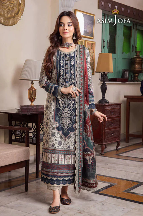 MP1143 - Asim Jofa - Summer 3PC Lawn Digital Print Dress