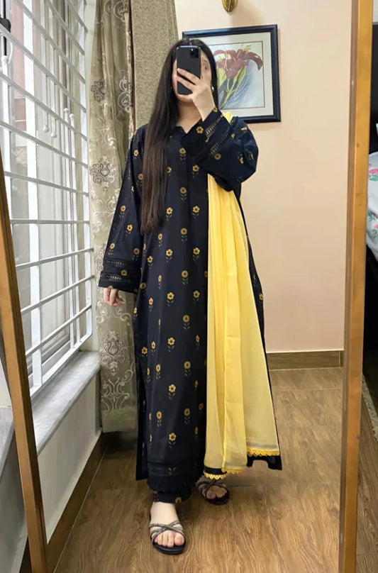 MP1151 - Summer 3PC Lawn Digital Print Dress