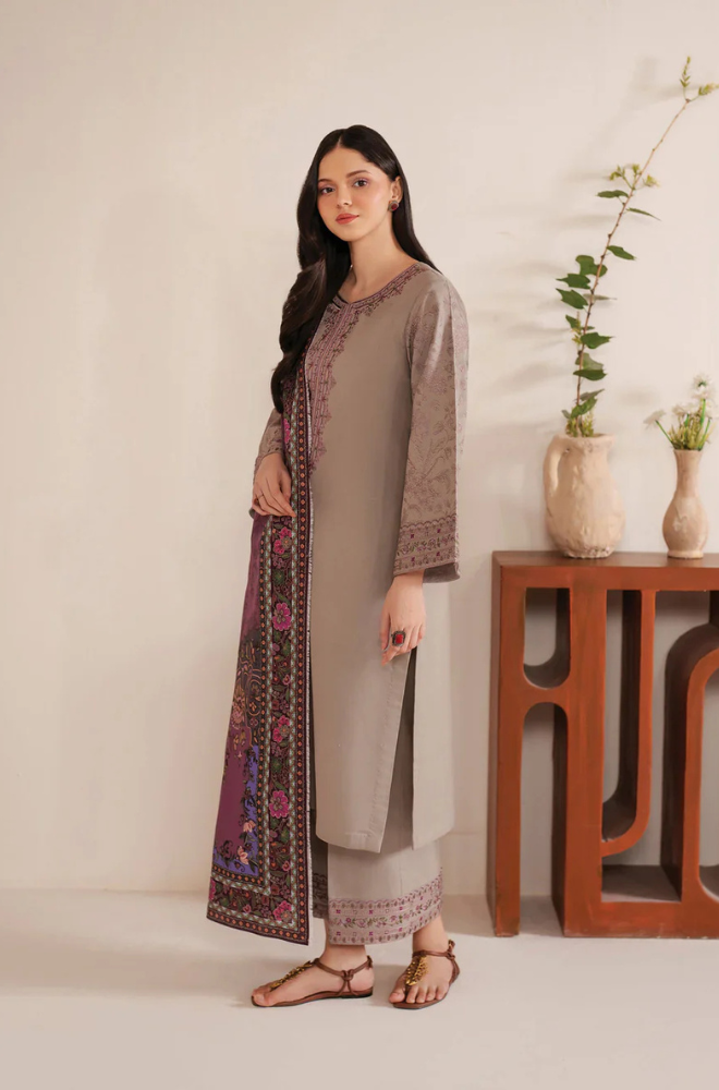 Mp3309 - Jazmin - Winter 3PC Dhanak Embroidered Suit