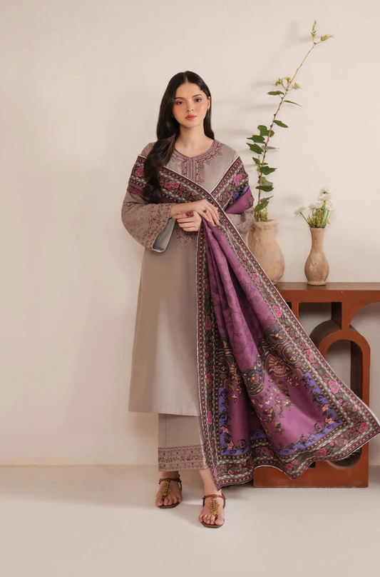 Mp3309 - Jazmin - Winter 3PC Dhanak Embroidered Suit