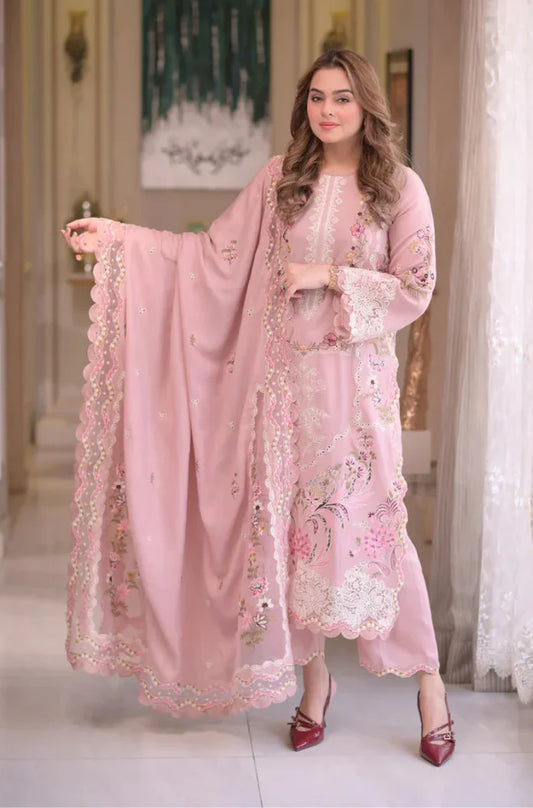 MP1172 - Summer 3PC Lawn Chikenkari Embroidered Shirt