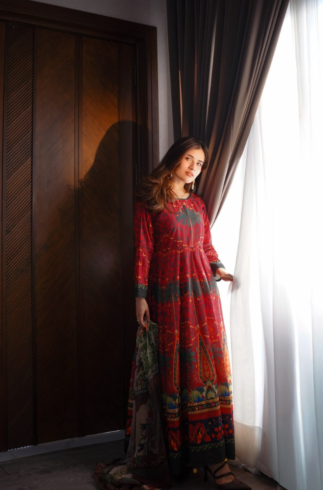 MP1225 - kiswazirwa - Summer Lawn Digital Printed Frock 3Pc