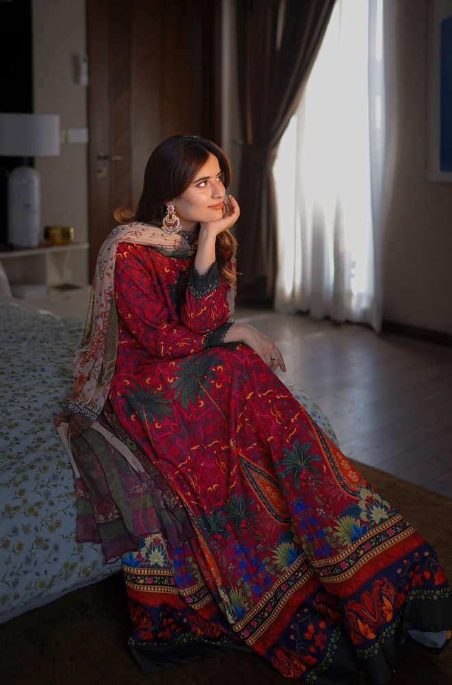 MP1225 - kiswazirwa - Summer Lawn Digital Printed Frock 3Pc