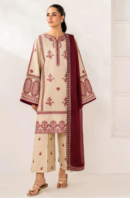MP1216 - Summer-3PC Lawn Embroidered Suit