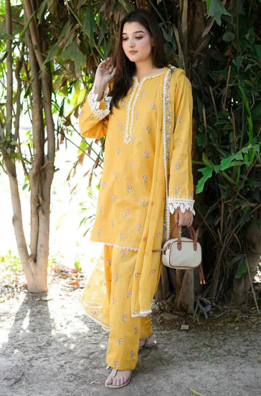 MP1204 - Summer 3PC Lawn Embroidered Suit
