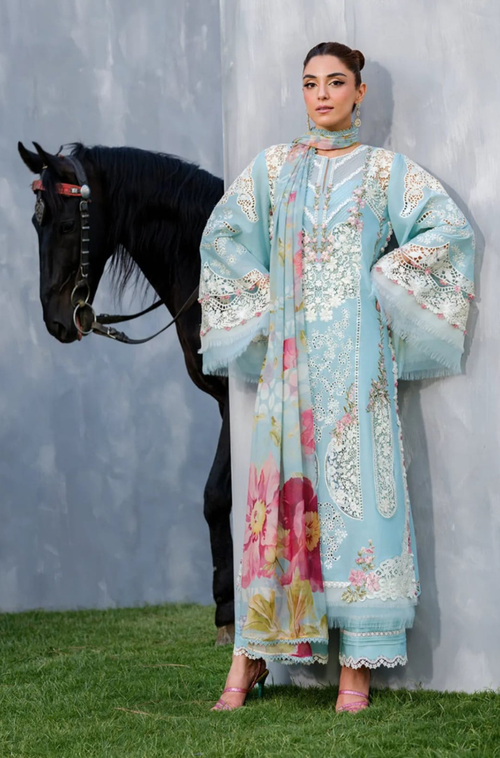 MP1127 - Summer 3PC Lawn Chikenkari Embroidered Shirt