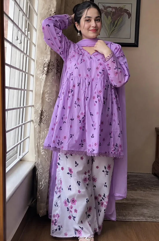 MP1240 - Maliha - 3 piece Lawn frock style Printed suit