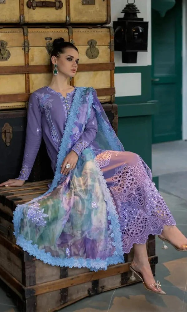 MP978 - Mushaq - 3PC Chickan Kari Embroidered Lawn Suit