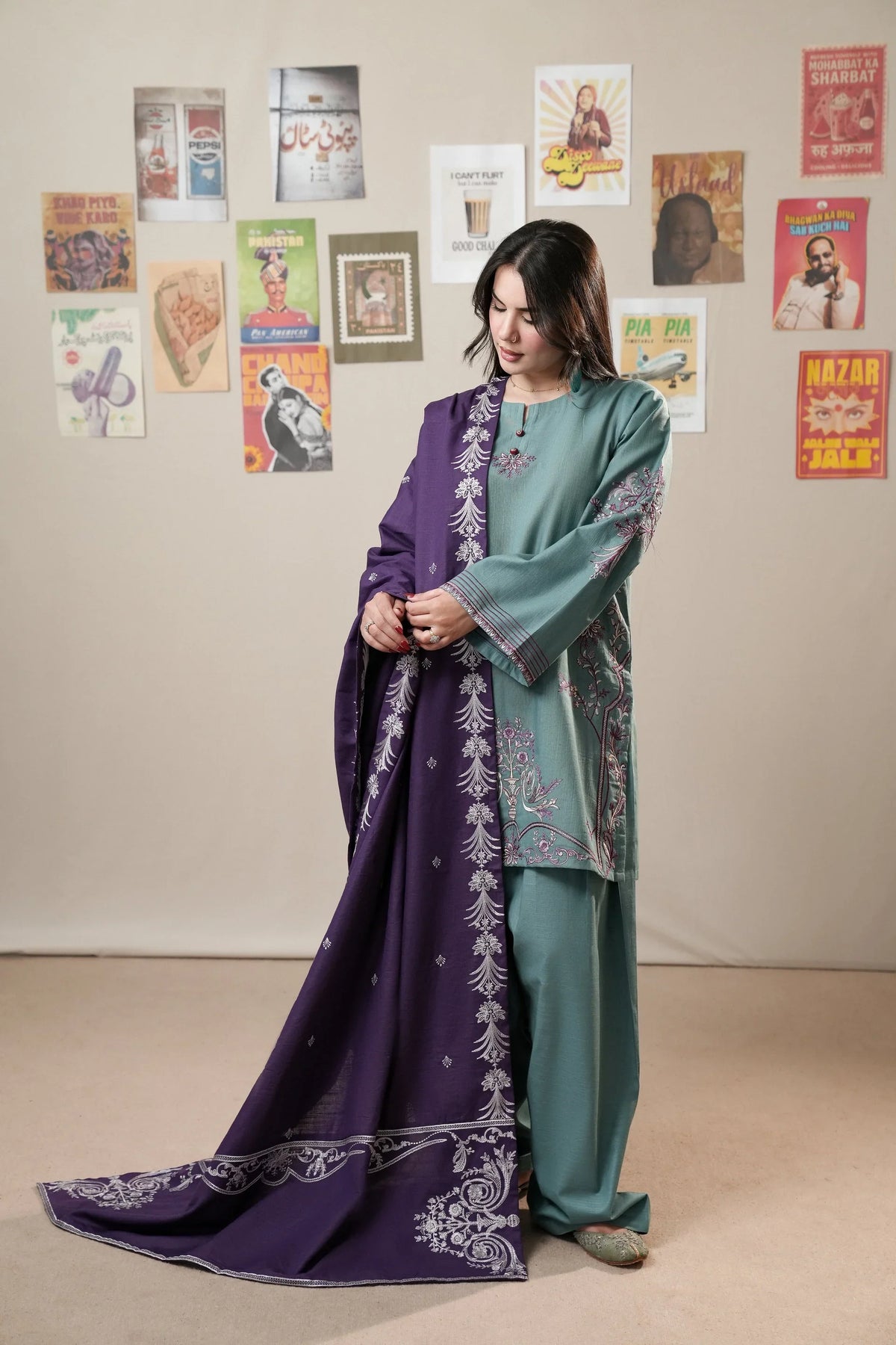 MP1359 - Urge - Winter 3PC Dhanak Embroidered Suit
