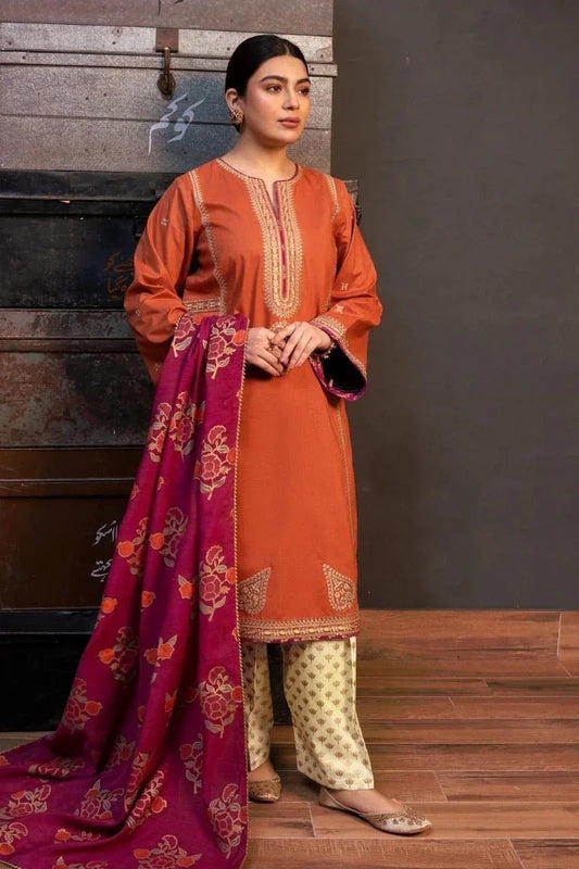 Mp3301 - Urge - Winter 3PC Dhanak Embroidered Suit