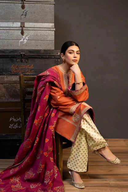 Mp3301 - Urge - Winter 3PC Dhanak Embroidered Suit
