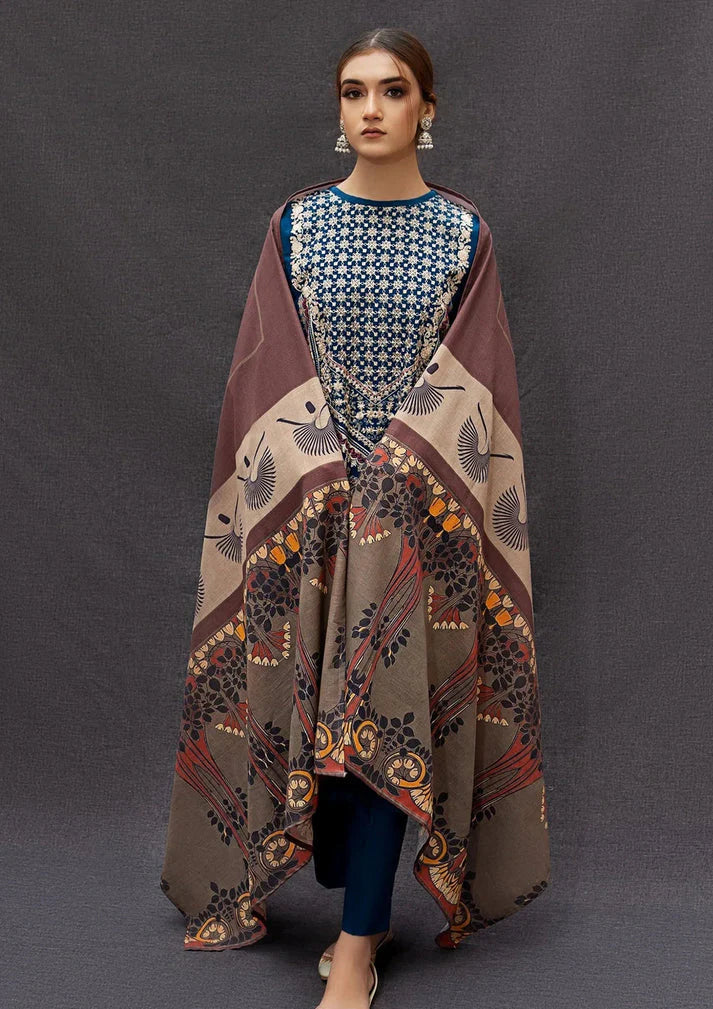 Mp3304 - Urge - Winter 3PC Dhanak Embroidered Suit
