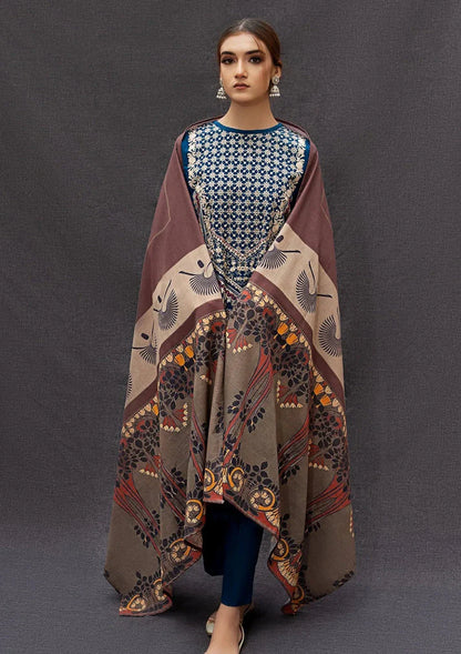 Mp3304 - Urge - Winter 3PC Dhanak Embroidered Suit