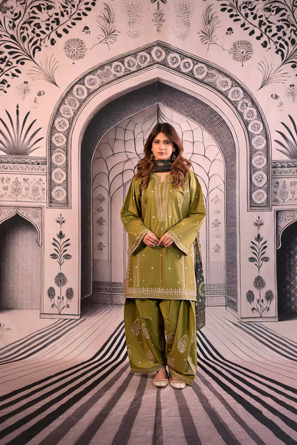 MP3344 Urge - Winter 3PC Dhanak Embroidered Suit