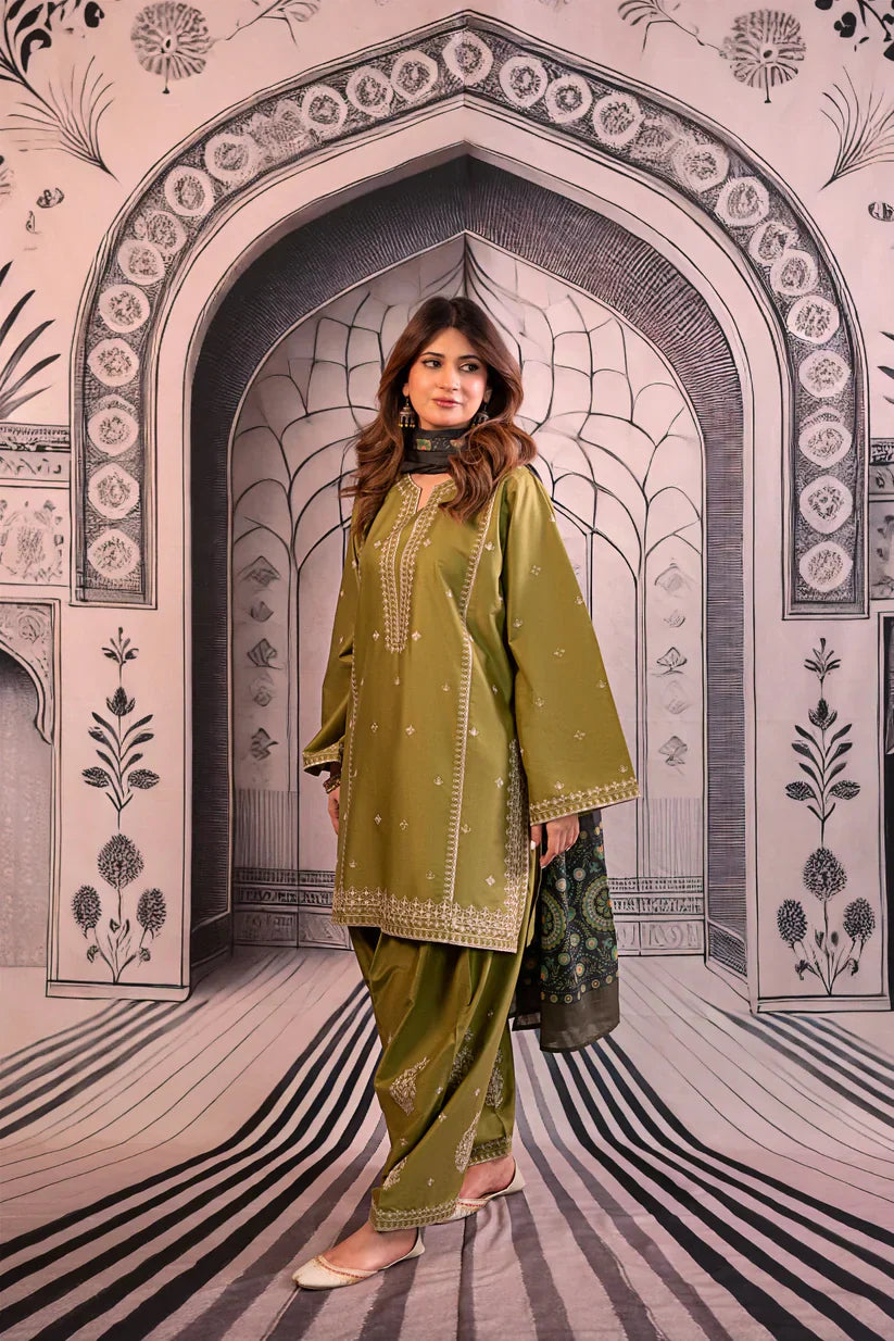 MP3344 Urge - Winter 3PC Dhanak Embroidered Suit