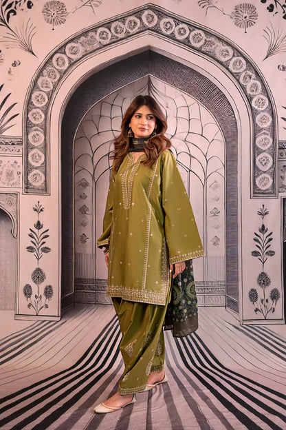 MP3344 Urge - Winter 3PC Dhanak Embroidered Suit