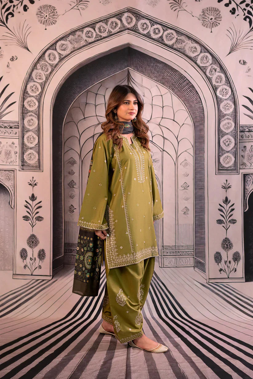 MP3344 Urge - Winter 3PC Dhanak Embroidered Suit