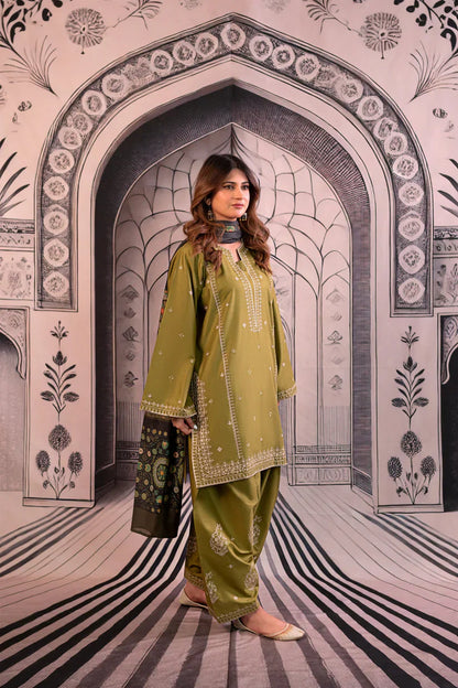 MP3344 Urge - Winter 3PC Dhanak Embroidered Suit